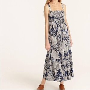 J Crew Collection size 6 100% cotton blue floral pattern sundress with pockets